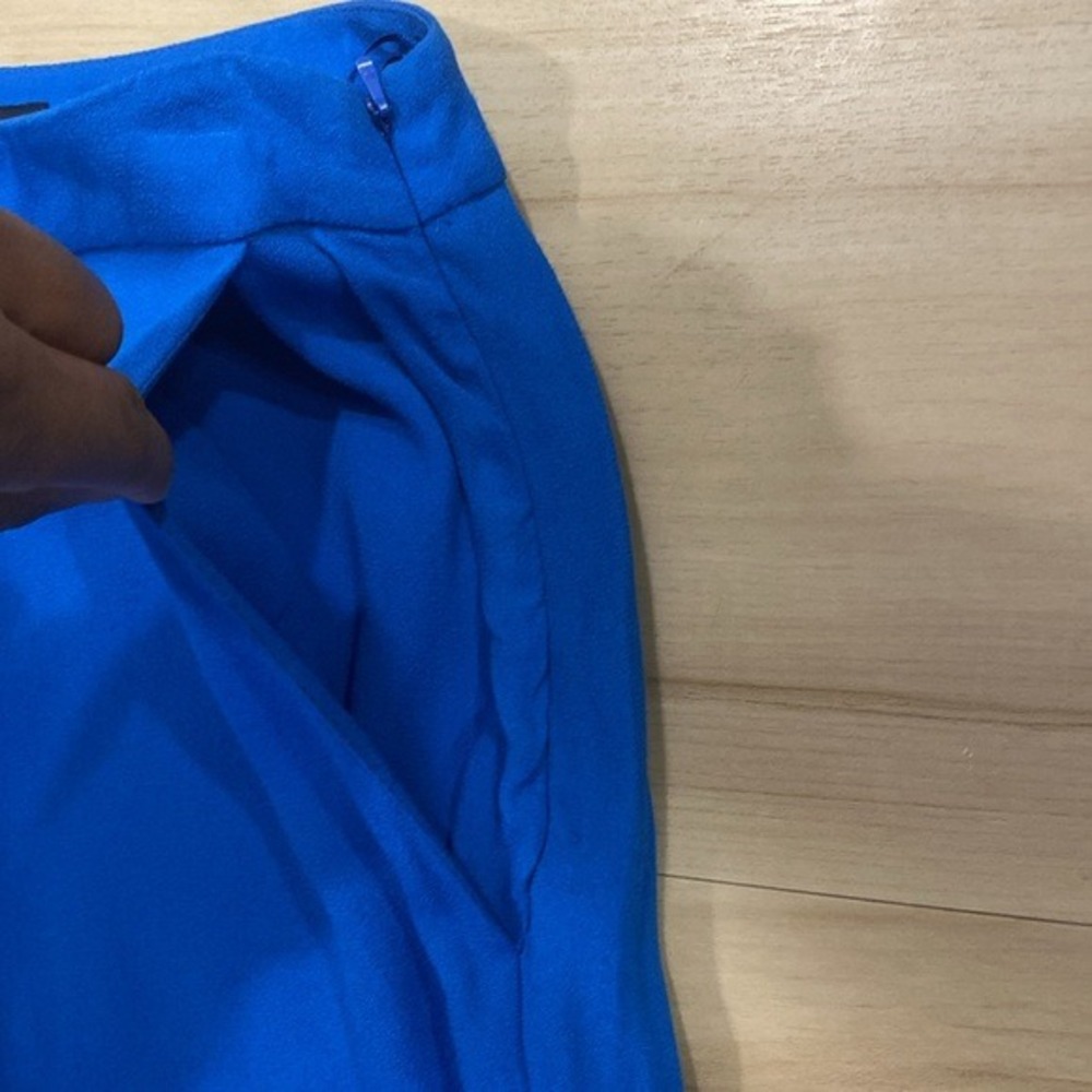 FRENCH‎ CONNECTION Blue Wide Leg Pants Size 2 Bold Businesswoman Corporate Boss - Picture 5 of 15